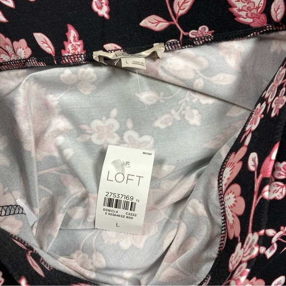 NEW Loft Hi Low Tulip Hem Faux Wrap Skirt Size L Floral Midi Maxi - Picture 6 of 7